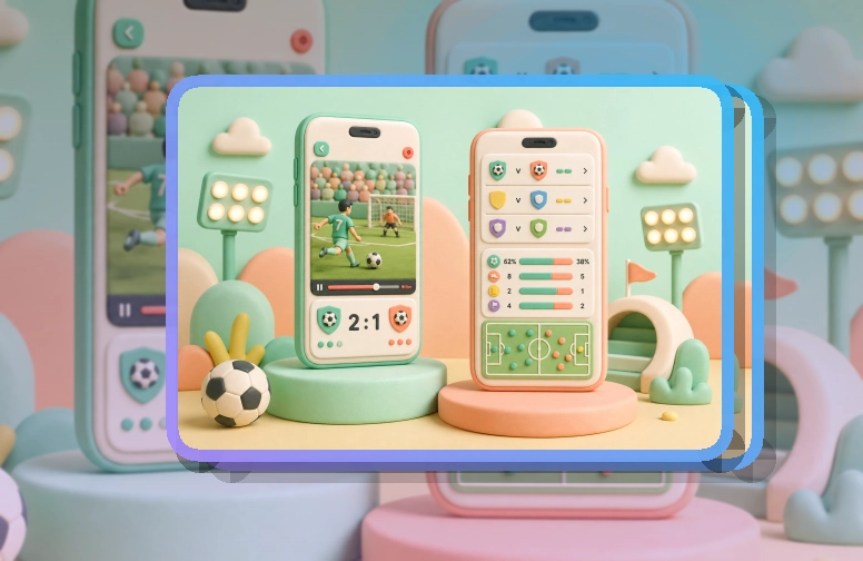 紧凑功能卡 · App观赛入口 · 数据复盘更有条理界面展示